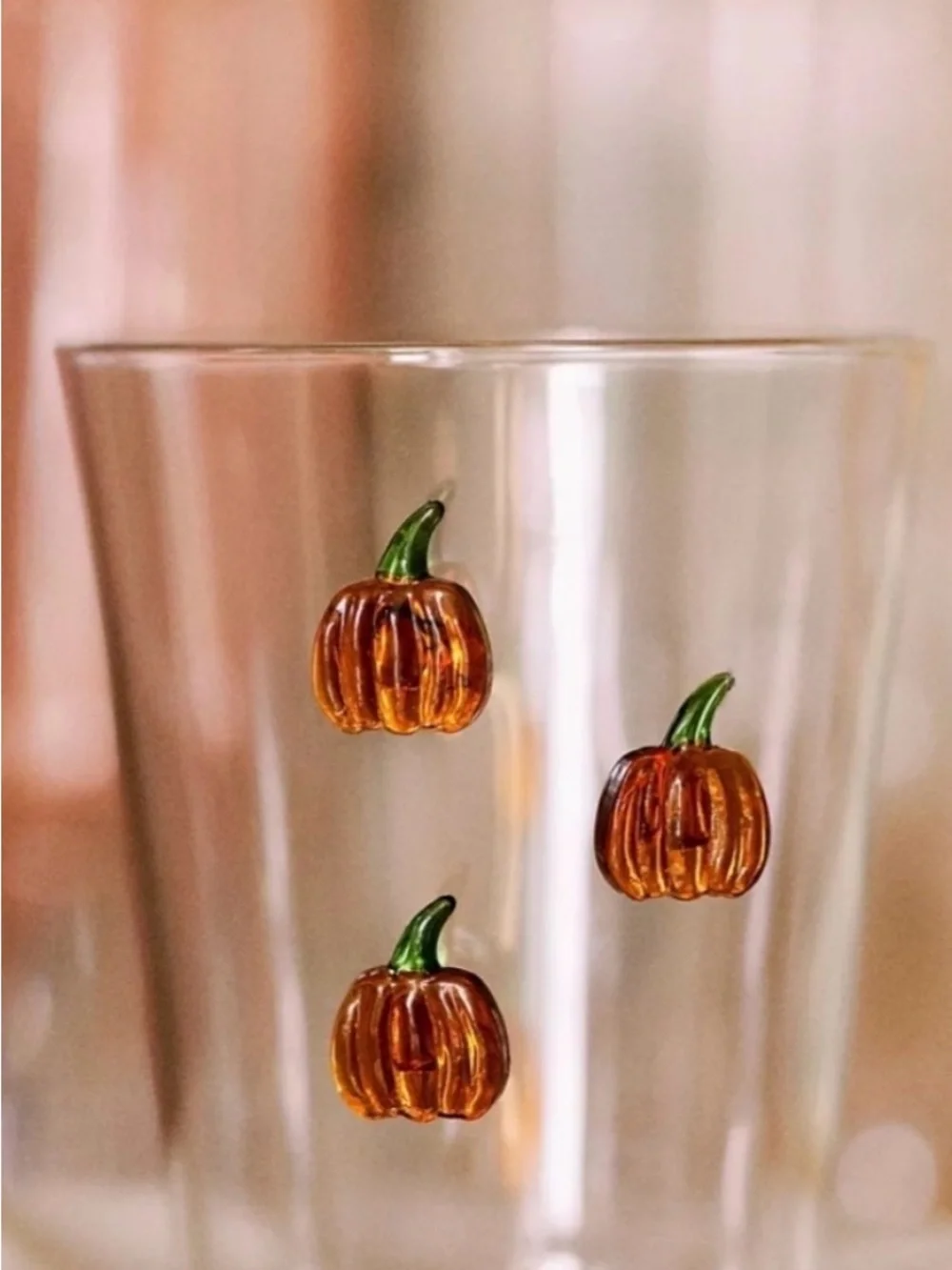 Anthropologie 3D Icon Juice Glass Halloween  Pumpkin NIB